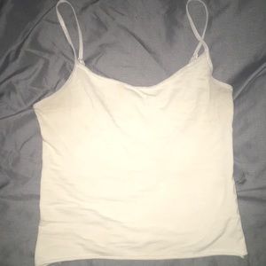 white cropped tank